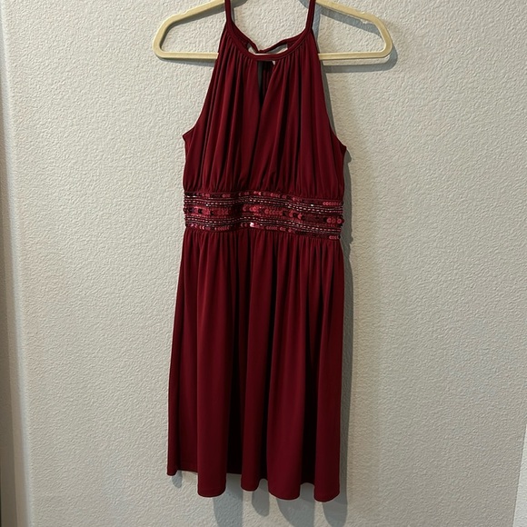 Apt. 9 Dresses & Skirts - Red dress with sequence waist band ( small)